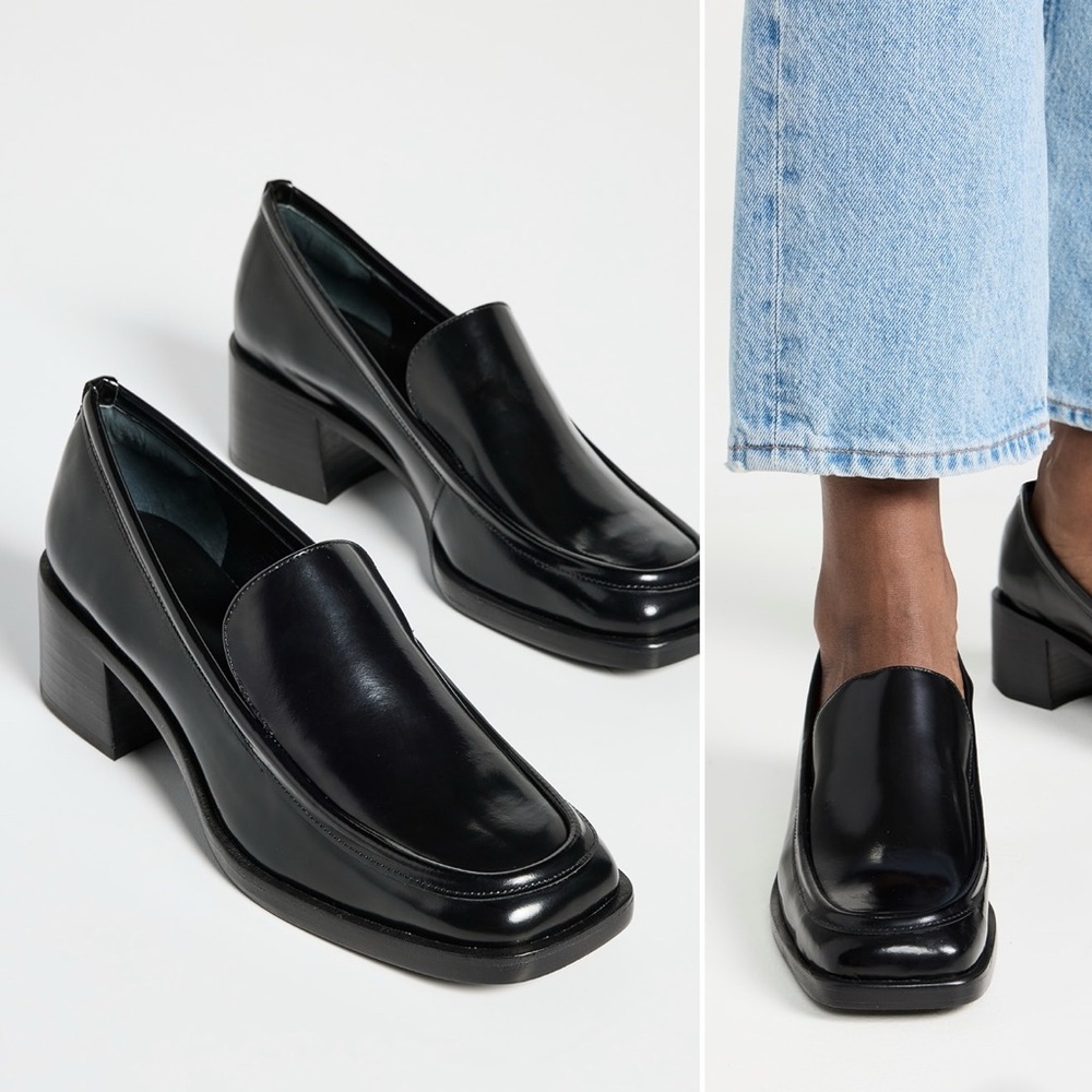 Reformation Black Leather Slip-On Loafers - Picture 7 of 12
